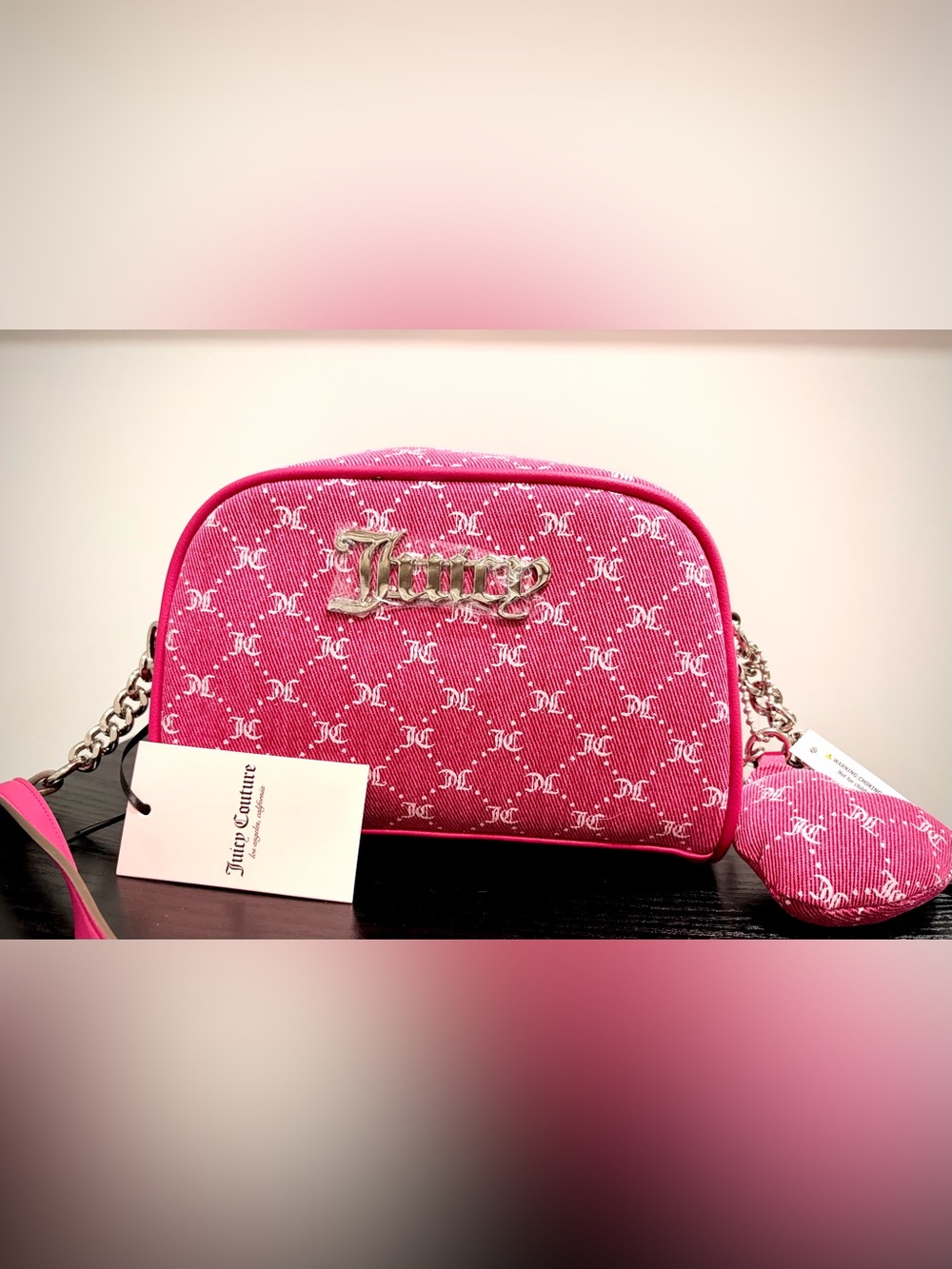 Juicy Couture Pink Logo Monogram Crossbody Bag - Picture 2 of 7
